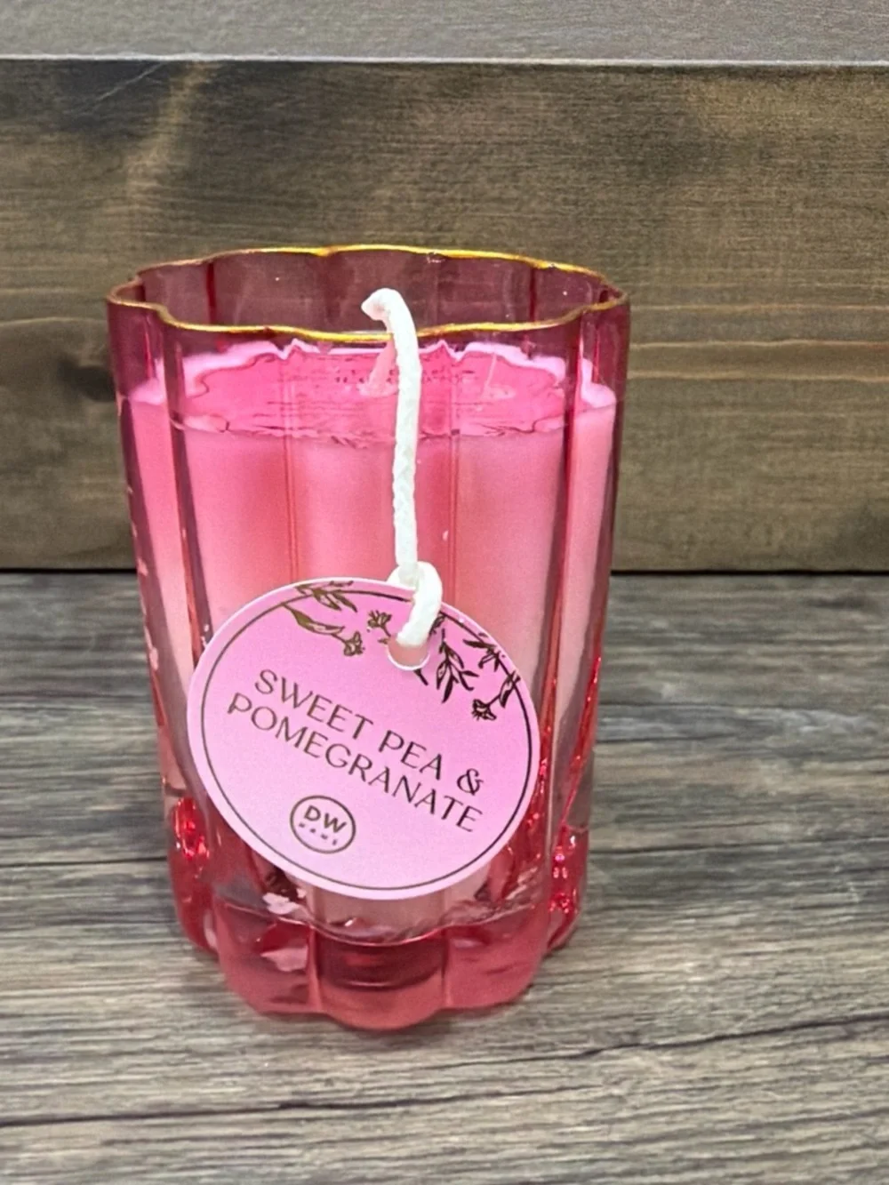 Francesca’s Pink Sweet Pea & Pomegranate Decorative Candle
